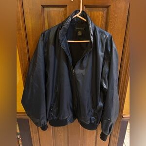 Vintage Izod Club Men’s  Windbreaker Bomber Jacket Navy Blue Size Medium
